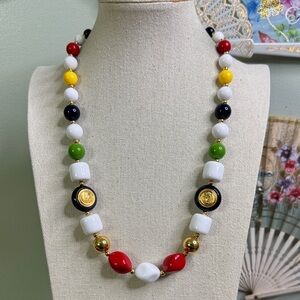Liz Claiborne Multicolour Beaded Necklace Acrylic Nautical Vintage 90’s